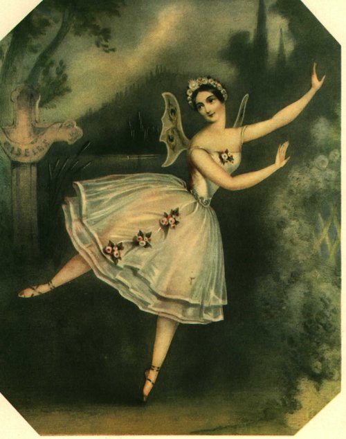 1841 lithograph of ballerina Carlotta Grisi in the title role of  Giselle  (artist unknown)